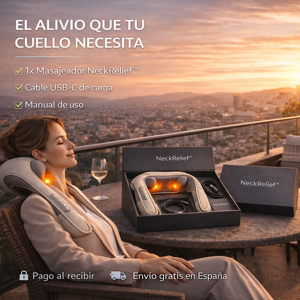 NeckRelief™ – Masajeador 5D para Cuello y Hombros con Calor Terapéutico + ¡ENVÍO GRATIS! 🔥