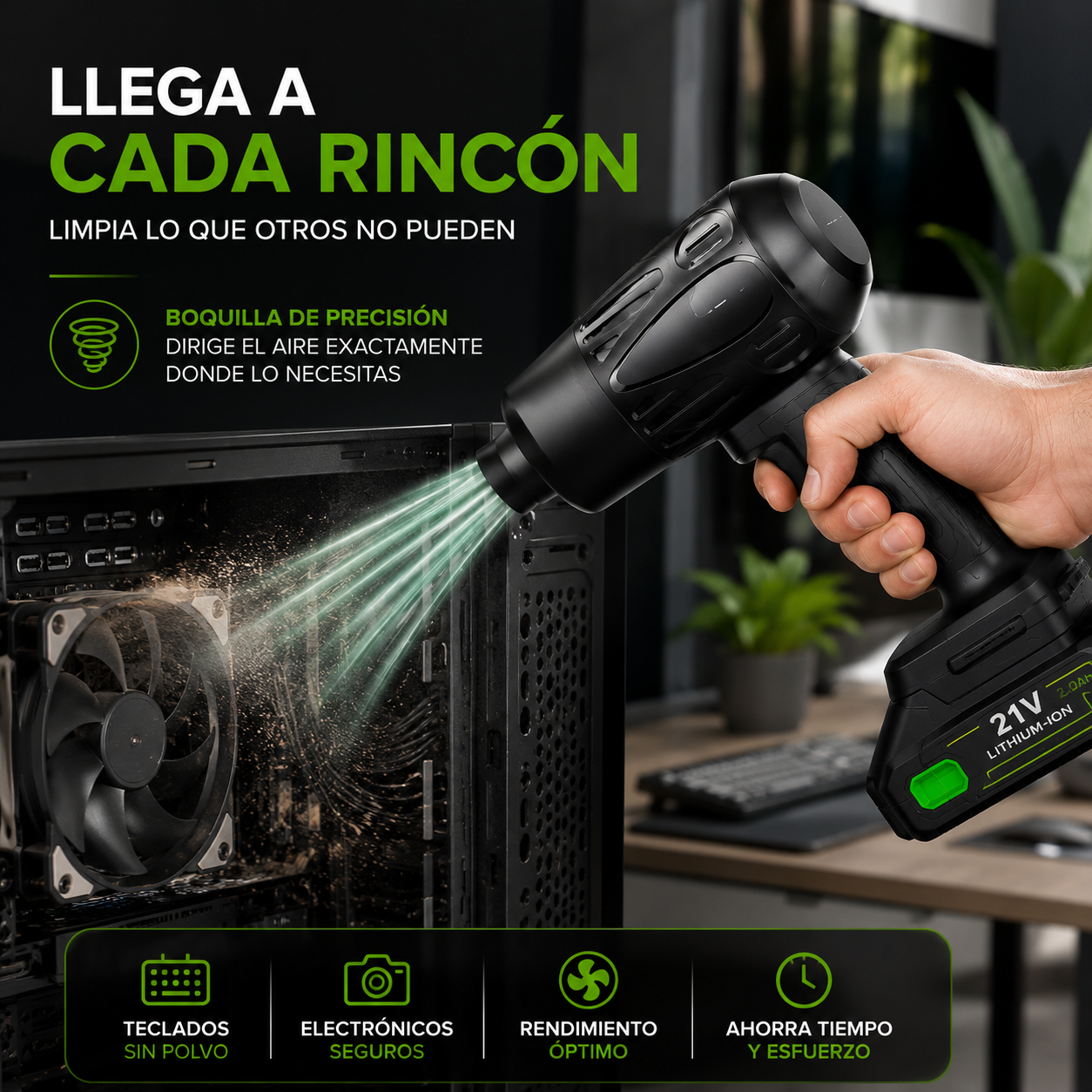 💨 AirBlast™ – Soplador de Aire Profesional Kit Completo: 2 Baterías + Estuche de transporte + ¡ENVÍO GRATIS! 🔥