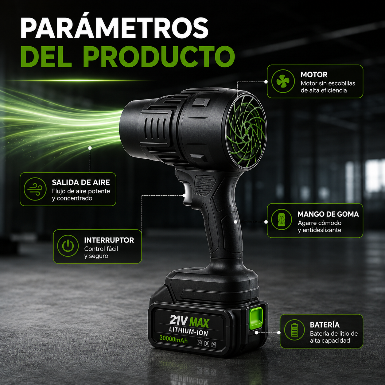 💨 AirBlast™ – Soplador de Aire Profesional Kit Completo: 2 Baterías + Estuche de transporte + ¡ENVÍO GRATIS! 🔥
