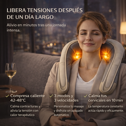 NeckRelief™ – Masajeador 5D para Cuello y Hombros con Calor Terapéutico + ¡ENVÍO GRATIS! 🔥