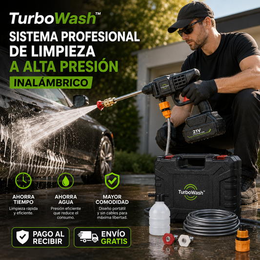 🚿 TurboWash™ – Sistema Profesional de Limpieza a Alta Presión Inalámbrico + Kit Completo Incluido + ¡ENVÍO GRATIS! 🔥