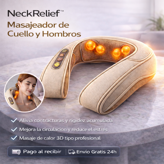 NeckRelief™ – Masajeador 5D para Cuello y Hombros con Calor Terapéutico + ¡ENVÍO GRATIS! 🔥