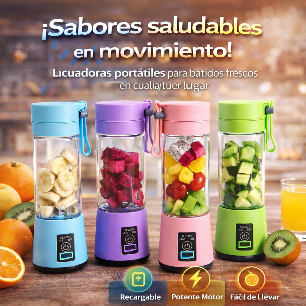 🍓 NutriGo™ – Mini Licuadora Portátil con Pantalla LED + Cable USB y Tapa Ergonómica Premium + ¡REGALO EXCLUSIVO! 🔥