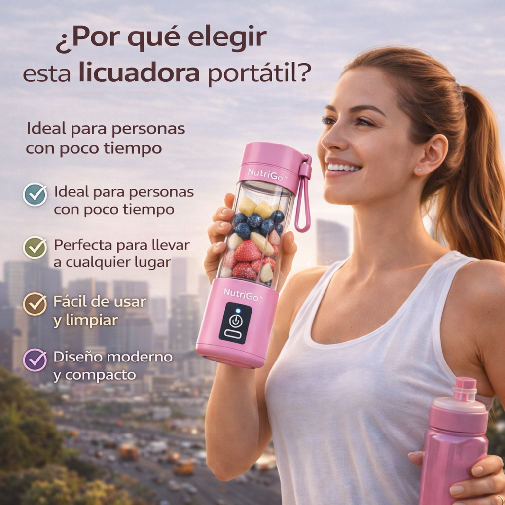 🍓 NutriGo™ – Mini Licuadora Portátil con Pantalla LED + Cable USB y Tapa Ergonómica Premium + ¡REGALO EXCLUSIVO! 🔥