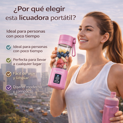 🍓 NutriGo™ – Mini Licuadora Portátil con Pantalla LED + Cable USB y Tapa Ergonómica Premium + ¡REGALO EXCLUSIVO! 🔥