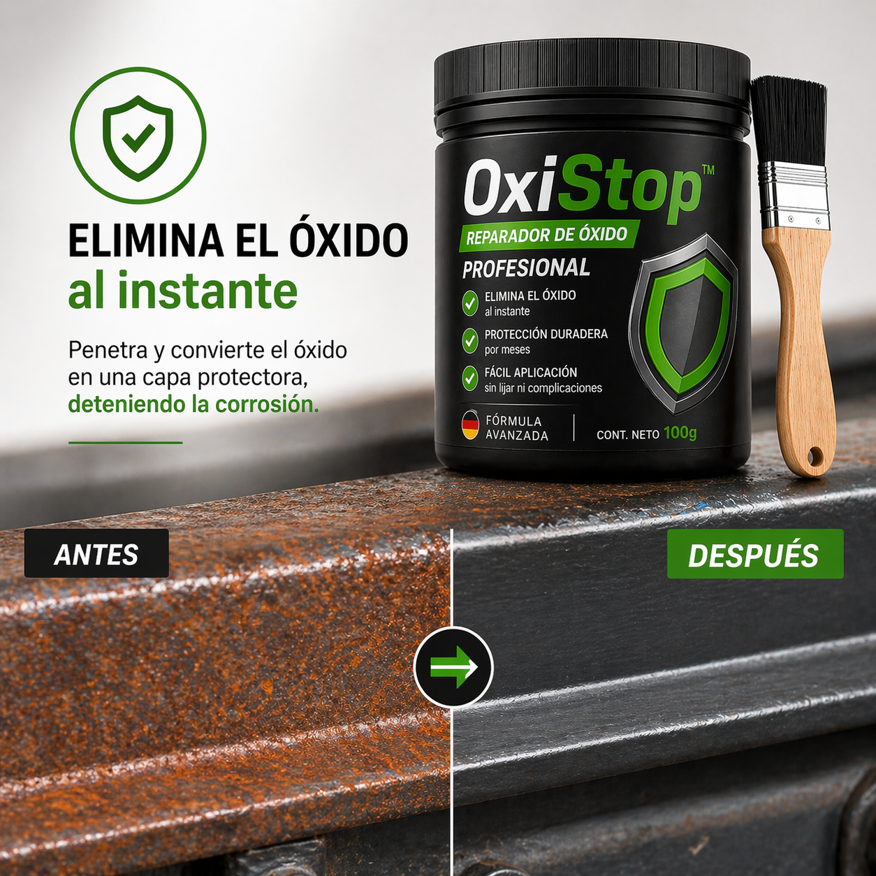 🔧 PACK 2x OxiStop™ – Reparador de Óxido Profesional + 2 Brochas Gratis 🚚🔥