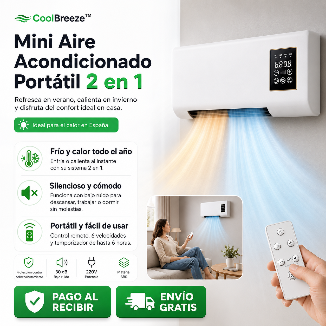 ❄️ CoolBreeze™ – Mini Aire Acondicionado Portátil 2 en 1 + ¡ENVÍO GRATIS! 🔥