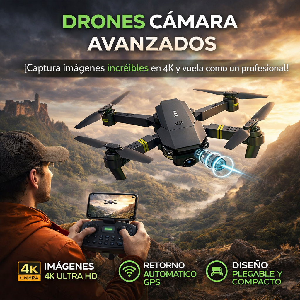 🚁 DRON W8 PRO MAX + MALETA DE TRANSPORTE + CONTROL REMOTO + BATERÍA DE ALTA AUTONOMÍA + REGALO EXCLUSIVO🔥